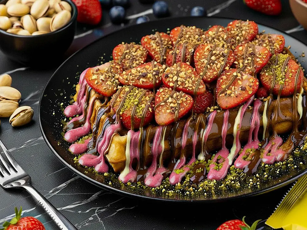 Çilek şöleni waffle